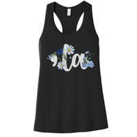 Flower Comma La Kamala Harris For President 2024 Election Women's Racerback Tank