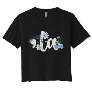 Flower Comma La Kamala Harris For President 2024 Election Women's Crop Top Tee