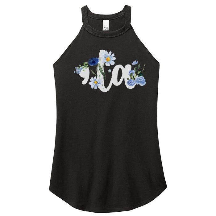 Flower Comma La Kamala Harris For President 2024 Election Women's Perfect Tri Rocker Tank