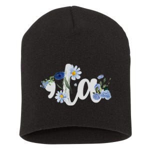 Flower Comma La Kamala Harris For President 2024 Election Short Acrylic Beanie