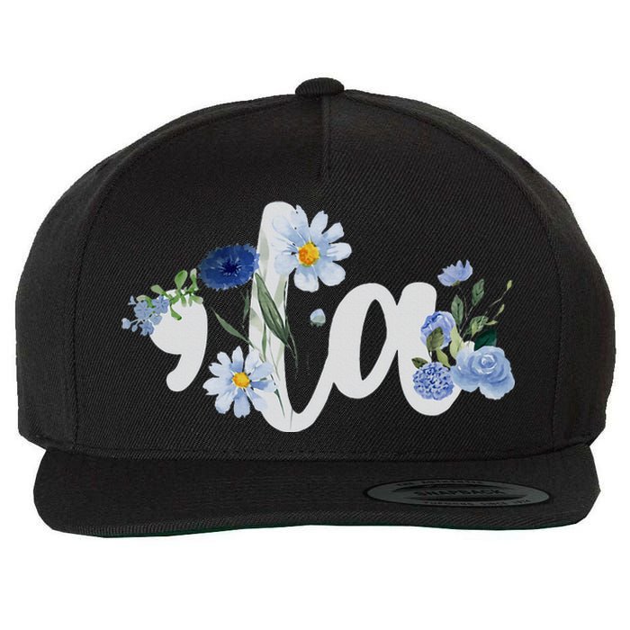 Flower Comma La Kamala Harris For President 2024 Election Wool Snapback Cap