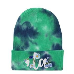 Flower Comma La Kamala Harris For President 2024 Election Tie Dye 12in Knit Beanie