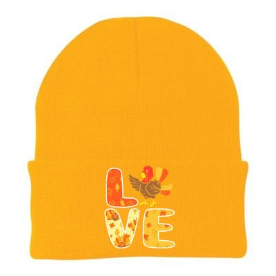 Funny Cute Love Turkey Leaves Autumn Fall Thanksgiving Knit Cap Winter Beanie