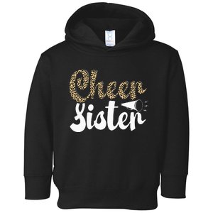 Funny Cheerleading Leopard  Cheer Sister Toddler Hoodie