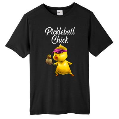 Funny Chick Lover Pickleball Paddle Sport Gift For Girl Tall Fusion ChromaSoft Performance T-Shirt