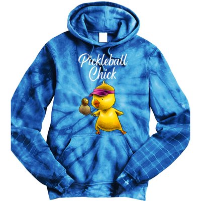 Funny Chick Lover Pickleball Paddle Sport Gift For Girl Tie Dye Hoodie