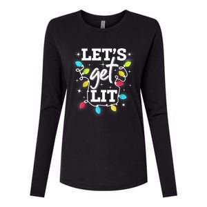 Funny Christmas Lets Get Lit Ing Xmas Holiday Cool Gift Womens Cotton Relaxed Long Sleeve T-Shirt