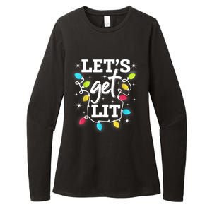 Funny Christmas Lets Get Lit Ing Xmas Holiday Cool Gift Womens CVC Long Sleeve Shirt