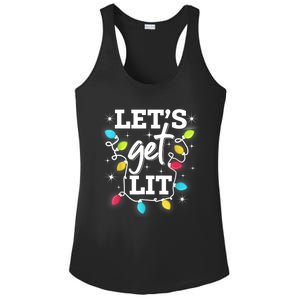 Funny Christmas Lets Get Lit Ing Xmas Holiday Cool Gift Ladies PosiCharge Competitor Racerback Tank