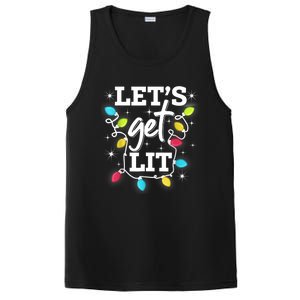 Funny Christmas Lets Get Lit Ing Xmas Holiday Cool Gift PosiCharge Competitor Tank