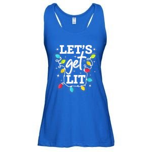 Funny Christmas Lets Get Lit Ing Xmas Holiday Cool Gift Ladies Essential Flowy Tank