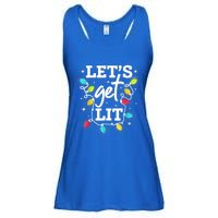 Funny Christmas Lets Get Lit Ing Xmas Holiday Cool Gift Ladies Essential Flowy Tank