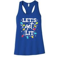 Funny Christmas Lets Get Lit Ing Xmas Holiday Cool Gift Women's Racerback Tank