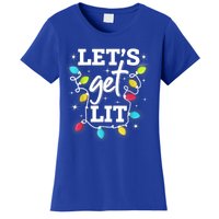 Funny Christmas Lets Get Lit Ing Xmas Holiday Cool Gift Women's T-Shirt