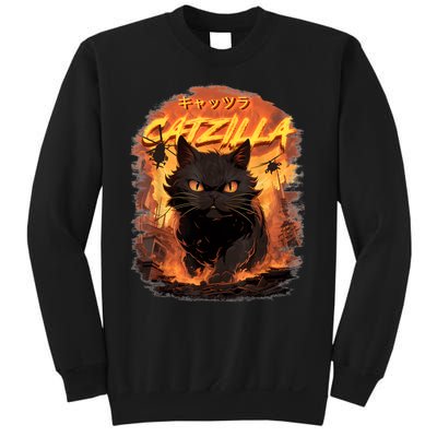 Funny Cat Lover Catzilla Cat Humor Cat Sweatshirt