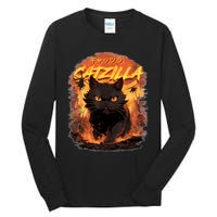 Funny Cat Lover Catzilla Cat Humor Cat Tall Long Sleeve T-Shirt