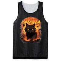 Funny Cat Lover Catzilla Cat Humor Cat Mesh Reversible Basketball Jersey Tank