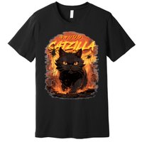 Funny Cat Lover Catzilla Cat Humor Cat Premium T-Shirt