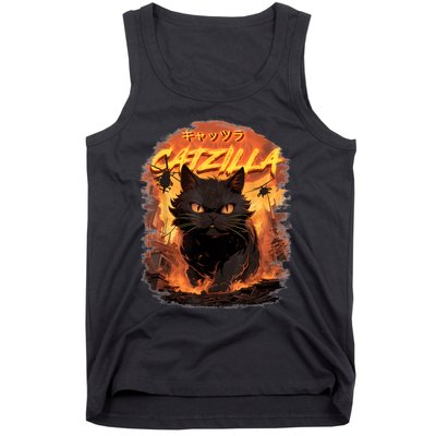 Funny Cat Lover Catzilla Cat Humor Cat Tank Top