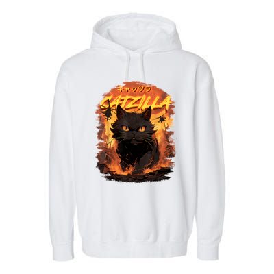 Funny Cat Lover Catzilla Cat Humor Cat Garment-Dyed Fleece Hoodie