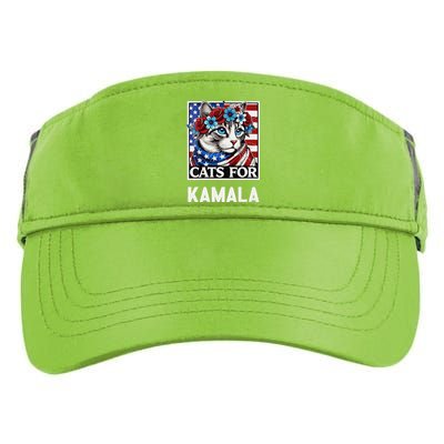 Funny Cat Ladies For Kama La Flor 2024 President Kamala Adult Drive Performance Visor