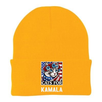 Funny Cat Ladies For Kama La Flor 2024 President Kamala Knit Cap Winter Beanie