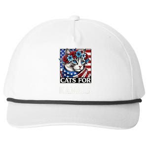 Funny Cat Ladies For Kama La Flor 2024 President Kamala Snapback Five-Panel Rope Hat