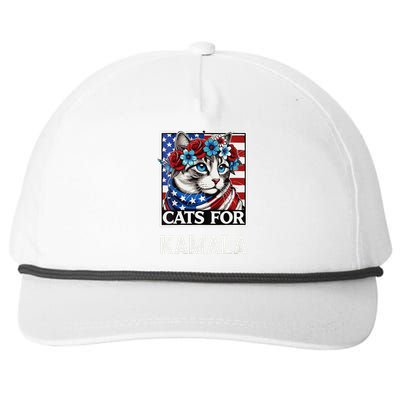 Funny Cat Ladies For Kama La Flor 2024 President Kamala Snapback Five-Panel Rope Hat