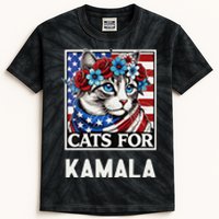 Funny Cat Ladies For Kama La Flor 2024 President Kamala Kids Tie-Dye T-Shirt