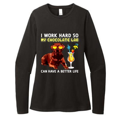 Funny Chocolate Lab Design Chocolate Labrador Lovers Womens CVC Long Sleeve Shirt