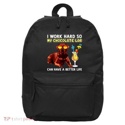 Funny Chocolate Lab Design Chocolate Labrador Lovers 16 in Basic Backpack