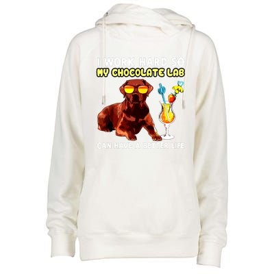 Funny Chocolate Lab Design Chocolate Labrador Lovers Womens Funnel Neck Pullover Hood