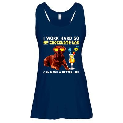 Funny Chocolate Lab Design Chocolate Labrador Lovers Ladies Essential Flowy Tank