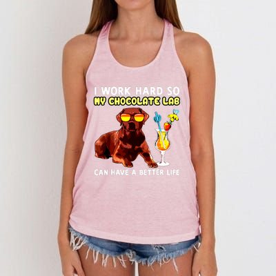 Funny Chocolate Lab Design Chocolate Labrador Lovers Women's Knotted Racerback Tank