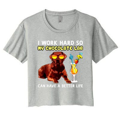 Funny Chocolate Lab Design Chocolate Labrador Lovers Women's Crop Top Tee