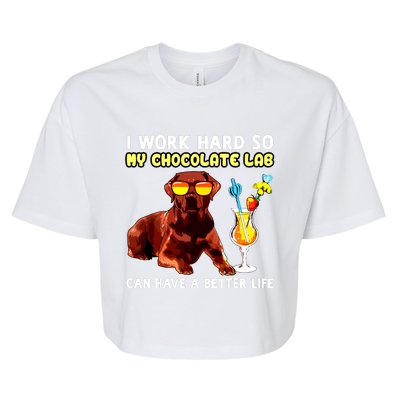 Funny Chocolate Lab Design Chocolate Labrador Lovers Bella+Canvas Jersey Crop Tee