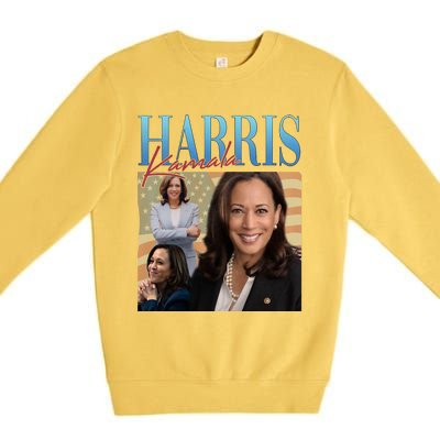 Funny Cat Lovers Kamala Harris Blue Cats Wave For Kamala Premium Crewneck Sweatshirt