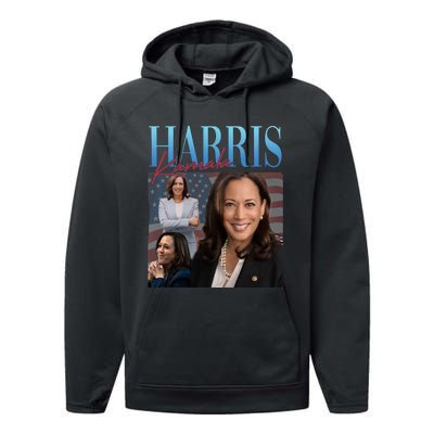 Funny Cat Lovers Kamala Harris Blue Cats Wave For Kamala Performance Fleece Hoodie