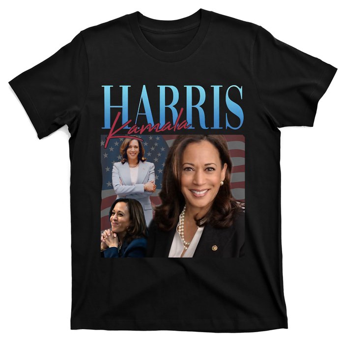 Funny Cat Lovers Kamala Harris Blue Cats Wave For Kamala T-Shirt