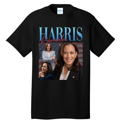 Funny Cat Lovers Kamala Harris Blue Cats Wave For Kamala Tall T-Shirt