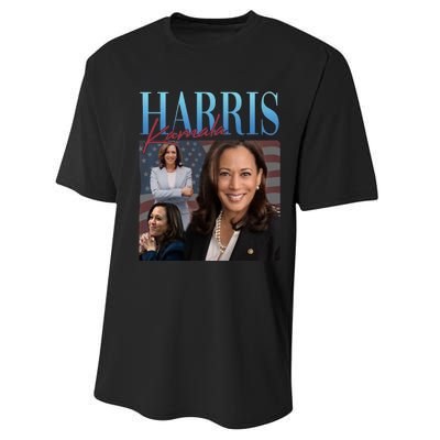 Funny Cat Lovers Kamala Harris Blue Cats Wave For Kamala Performance Sprint T-Shirt