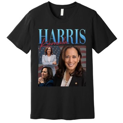 Funny Cat Lovers Kamala Harris Blue Cats Wave For Kamala Premium T-Shirt