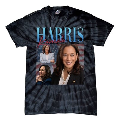 Funny Cat Lovers Kamala Harris Blue Cats Wave For Kamala Tie-Dye T-Shirt