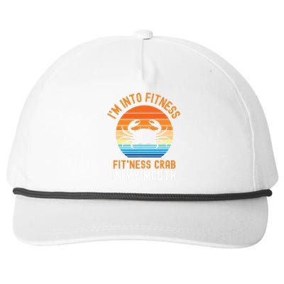 Funny Crab Leg Eating I'm Into Fitness This Crab In My Mouth Snapback Five-Panel Rope Hat