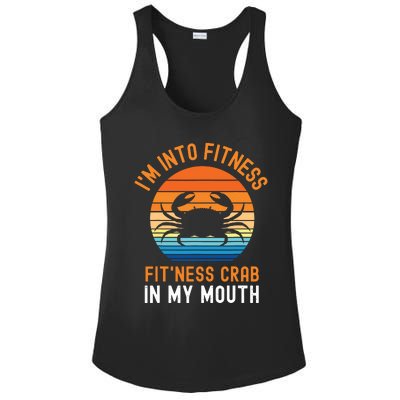 Funny Crab Leg Eating I'm Into Fitness This Crab In My Mouth Ladies PosiCharge Competitor Racerback Tank