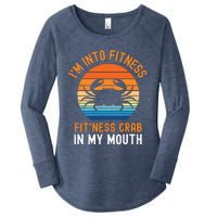 Funny Crab Leg Eating I'm Into Fitness This Crab In My Mouth Women's Perfect Tri Tunic Long Sleeve Shirt