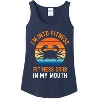 Funny Crab Leg Eating I'm Into Fitness This Crab In My Mouth Ladies Essential Tank