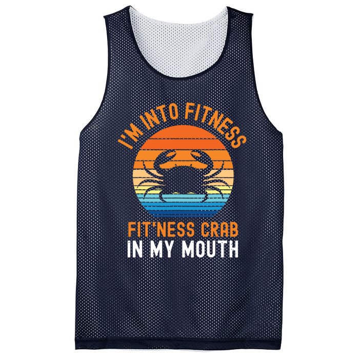 Funny Crab Leg Eating I'm Into Fitness This Crab In My Mouth Mesh Reversible Basketball Jersey Tank