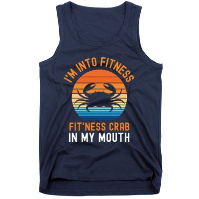 Funny Crab Leg Eating I'm Into Fitness This Crab In My Mouth Tank Top