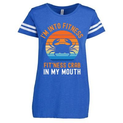 Funny Crab Leg Eating I'm Into Fitness This Crab In My Mouth Enza Ladies Jersey Football T-Shirt